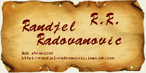 Ranđel Radovanović vizit kartica